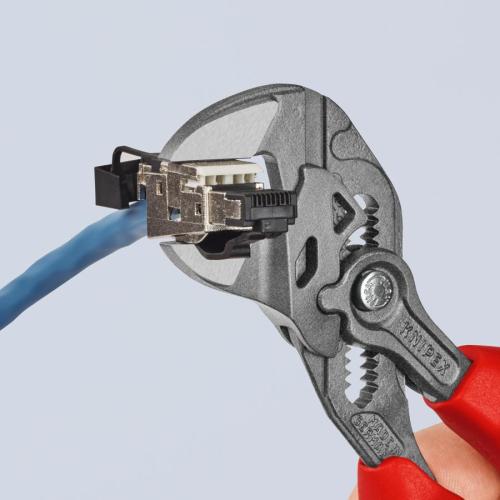 Knipex Pliers Wrench Multi-component Handles Grey Atramentized 180mm 86 02 180